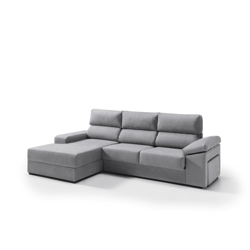 Chaise longue 4 lugares esquerda com arrumação RUBIK cor cinza Chaise longue 4 lugares esquerda com arrumação RUBIK cor cinza