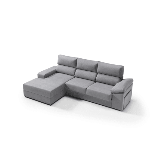 Chaise longue 4 lugares esquerda com arrumação RUBIK cor cinza Chaise longue 4 lugares esquerda com arrumação RUBIK cor cinza