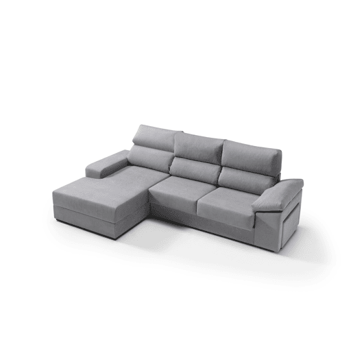 Chaise longue 4 lugares esquerda com arrumação RUBIK cor cinza Chaise longue 4 lugares esquerda com arrumação RUBIK cor cinza