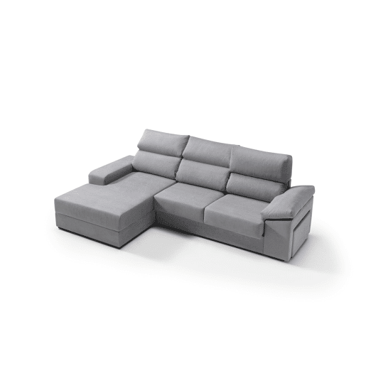 Chaise longue 4 lugares esquerda com arrumação RUBIK cor cinza Chaise longue 4 lugares esquerda com arrumação RUBIK cor cinza