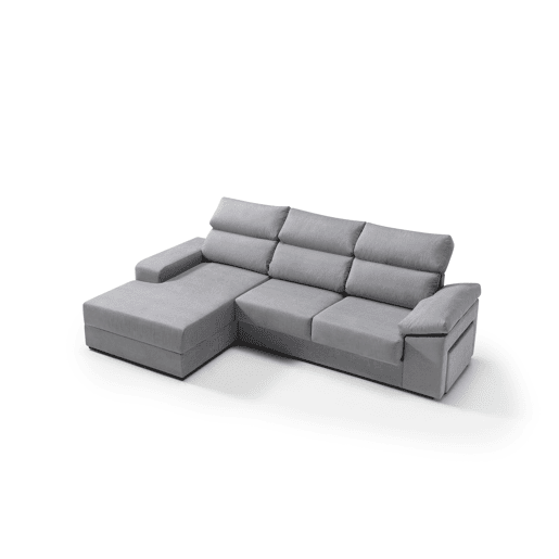 Chaise longue 4 lugares esquerda com arrumação RUBIK cor cinza Chaise longue 4 lugares esquerda com arrumação RUBIK cor cinza