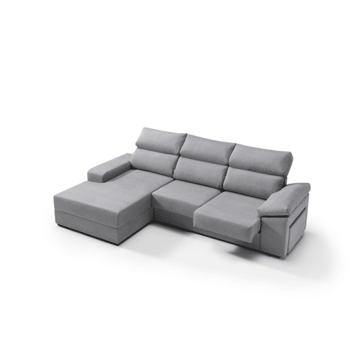 Chaise longue 4 lugares esquerda com arrumação RUBIK cor cinza Chaise longue 4 lugares esquerda com arrumação RUBIK cor cinza