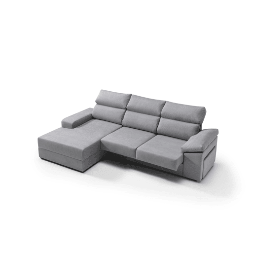 Chaise longue 4 lugares esquerda com arrumação RUBIK cor cinza Chaise longue 4 lugares esquerda com arrumação RUBIK cor cinza