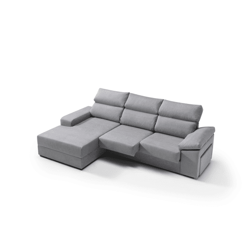 Chaise longue 4 lugares esquerda com arrumação RUBIK cor cinza Chaise longue 4 lugares esquerda com arrumação RUBIK cor cinza