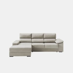 Chaise longue 4 lugares esquerda com arrumação RUBIK cor bege