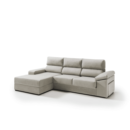 Chaise longue 4 lugares esquerda com arrumação RUBIK cor bege