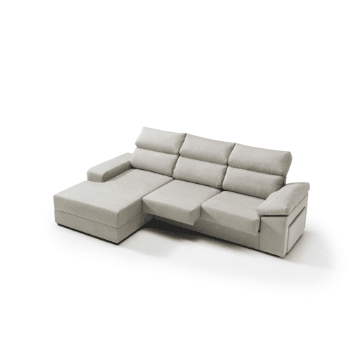 Chaise longue 4 lugares esquerda com arrumação RUBIK cor bege