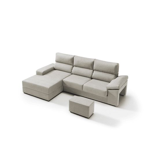 Chaise longue 4 lugares esquerda com arrumação RUBIK cor bege