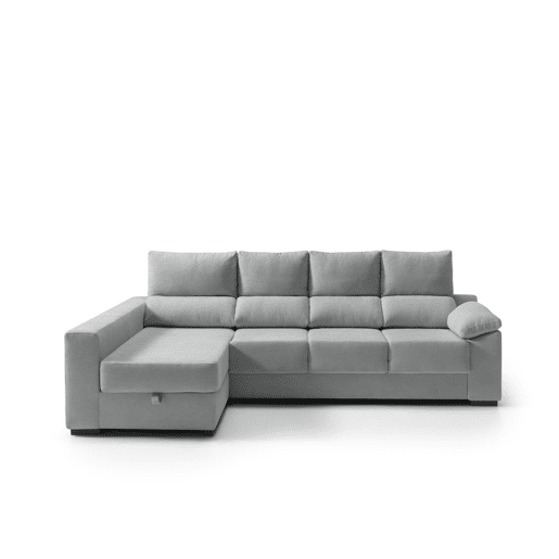 Chaise longue com arrumação PALA reversível 4 lugares cinza claro