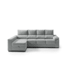 Chaise longue com arrumação PALA reversível 4 lugares cinza claro