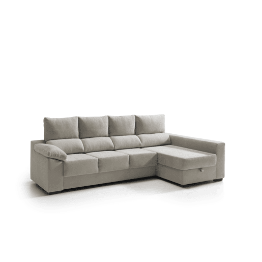 Chaise longue com arrumação PALA reversível 4 lugares vison