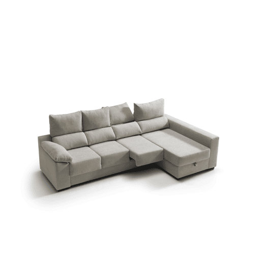 Chaise longue com arrumação PALA reversível 4 lugares vison