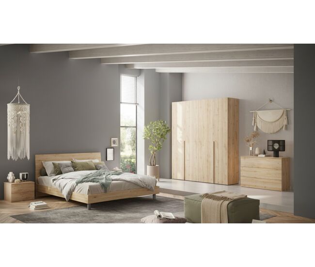 Conjunto dormitorio completo napoli color roble