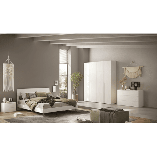 Conjunto de quarto completo NAPOLI cor branco lacado