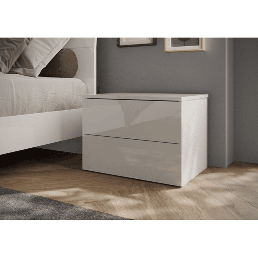 Conjunto de quarto completo NAPOLI com espelho branco lacado