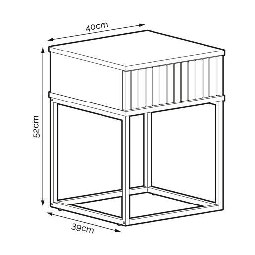 Mesa de centro STYLE 40cm uma gaveta preta