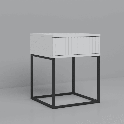 Mesa de centro STYLE 40cm uma gaveta lacada a branco Mesa de centro STYLE 40cm uma gaveta lacada a branco