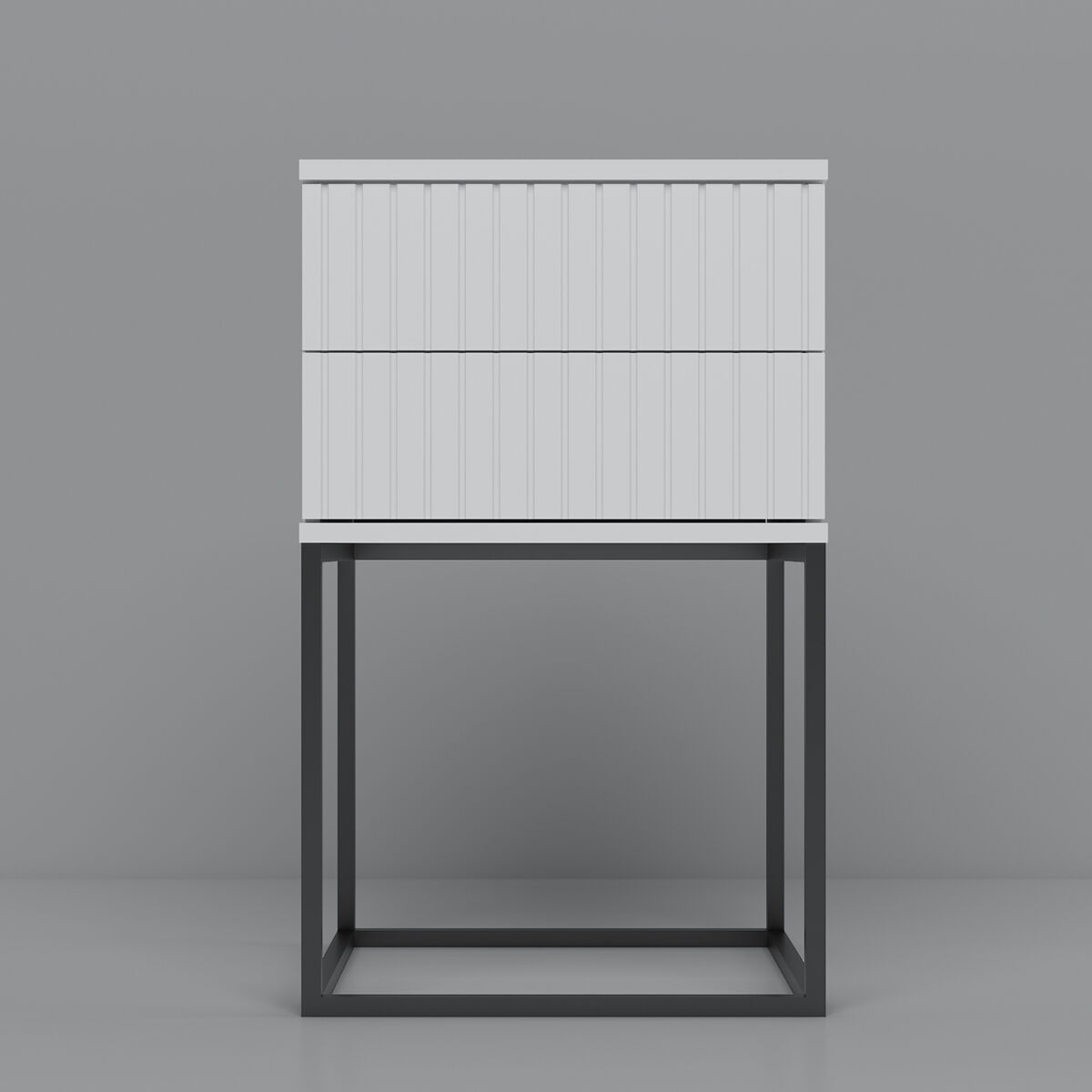 Mesita STYLE 40cm dos cajones lacados blanco
