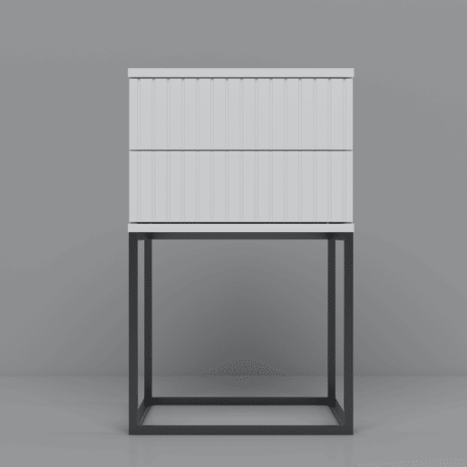 Mesa de centro STYLE 40cm com duas gavetas lacadas a branco