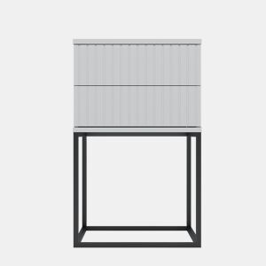 Mesa de centro STYLE 40cm com duas gavetas lacadas a branco