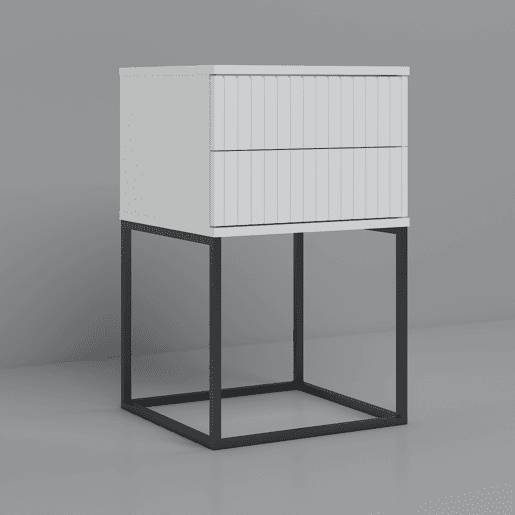 Mesa de centro STYLE 40cm com duas gavetas lacadas a branco