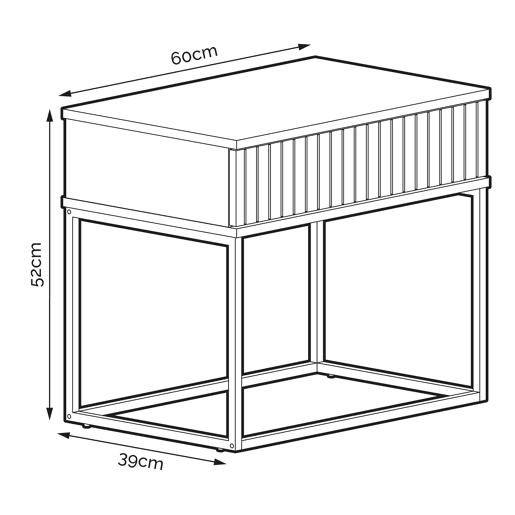Mesa de centro STYLE 60cm com uma gaveta lacada a branco