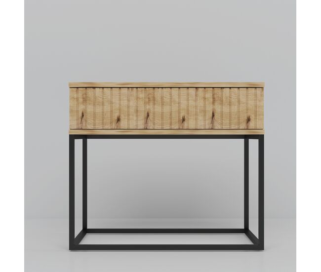 Mesita style 60cm un cajón roble - conforama