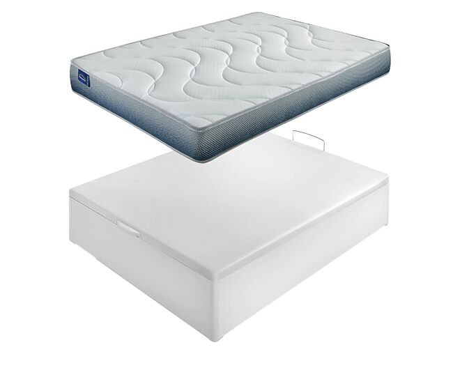 Pack colchón con canapé blanco 135x190cm max adapt y9 somnalis