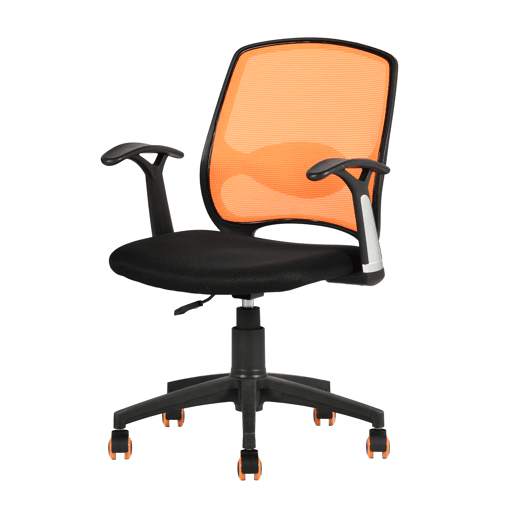 Cadeira de secretária MINI cor preto e laranja Cadeira de secretária MINI cor preto e laranja