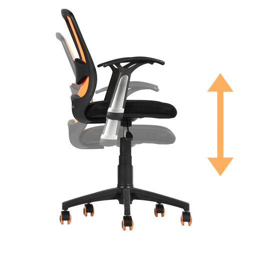 Cadeira de secretária MINI cor preto e laranja Cadeira de secretária MINI cor preto e laranja
