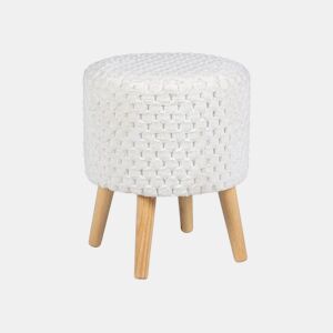 Puff CAME redondo 34x42cm cor branco