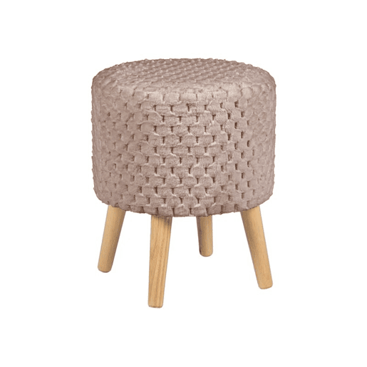 Puff CAME redondo 34x42cm cor bege