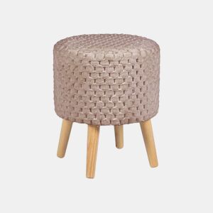 Puff CAME redondo 34x42cm cor bege
