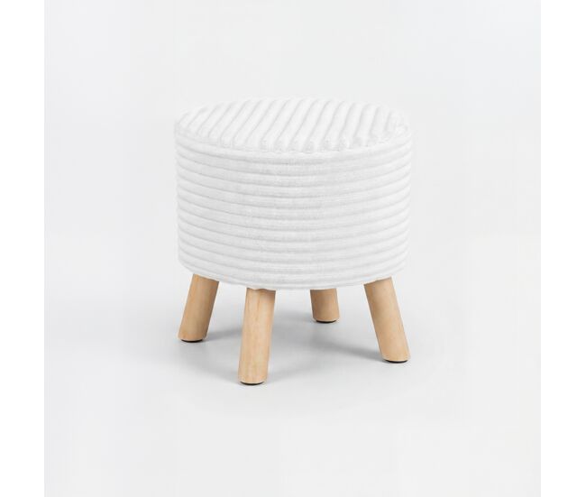 Puff louise redondo 35x40cm color blanco