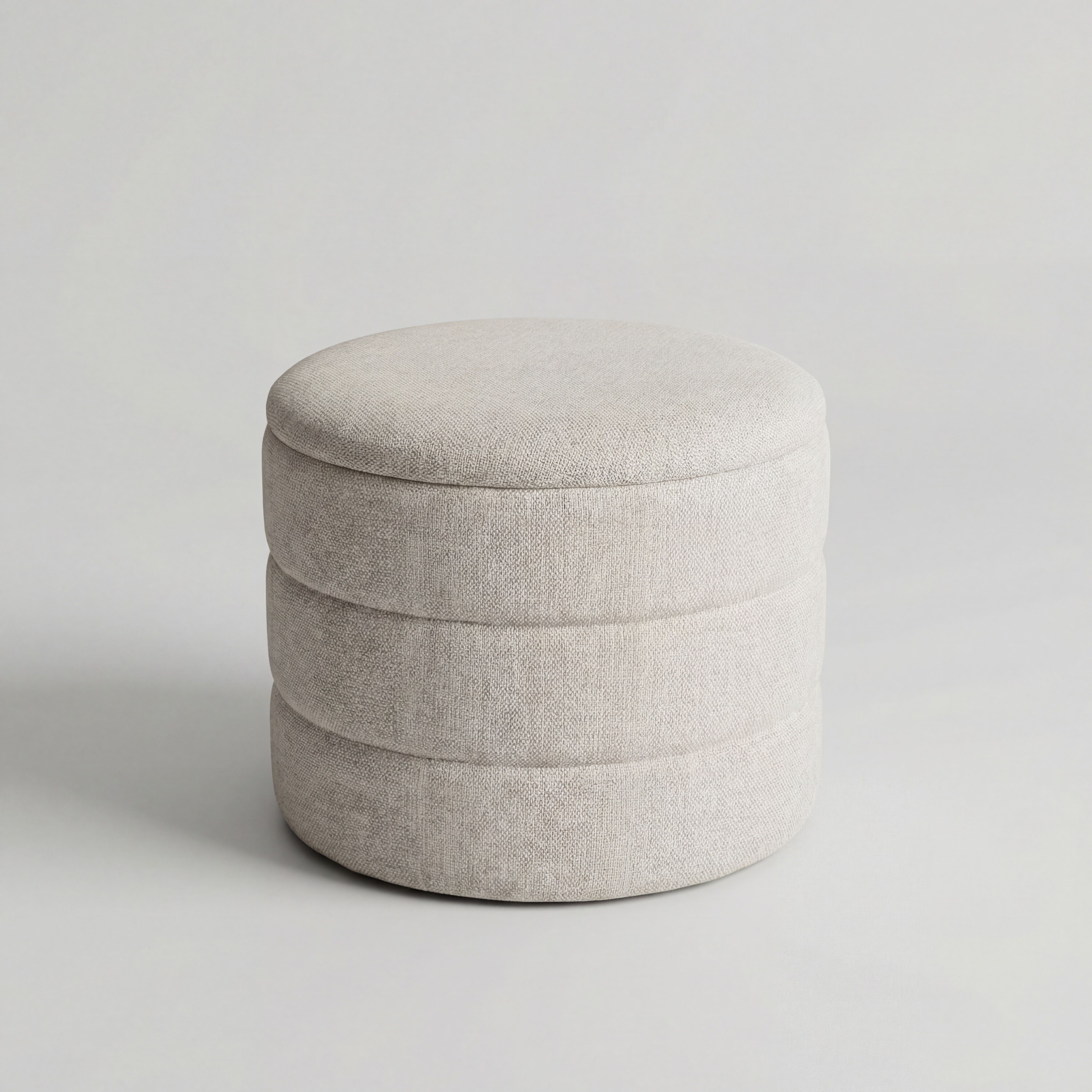 Puff redondo EVAN 45x36cm color beige - Conforama