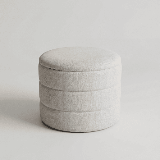 Puff redondo EVAN 45x36cm cor bege Puff redondo EVAN 45x36cm cor bege