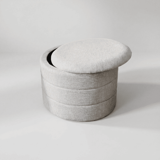 Puff redondo EVAN 45x36cm cor bege Puff redondo EVAN 45x36cm cor bege