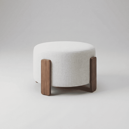 Puff redondo FALCO 50x36cm cor bege