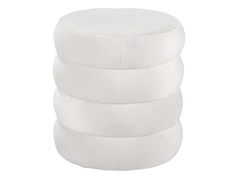 Puff redondo HUGO 40x38cm color blanco