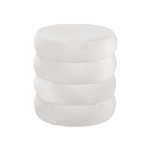 Puff redondo HUGO 40x38cm cor branco