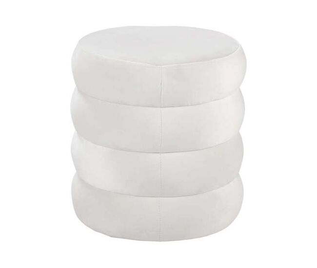 Puff redondo hugo 40x38cm color blanco
