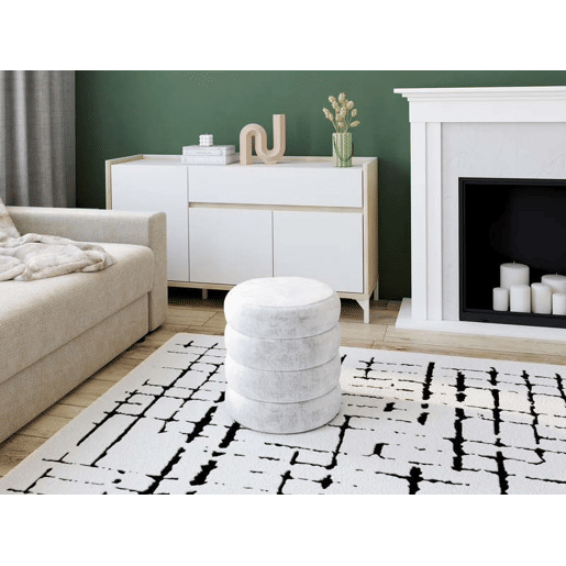 Puff redondo HUGO 40x38cm cor branco