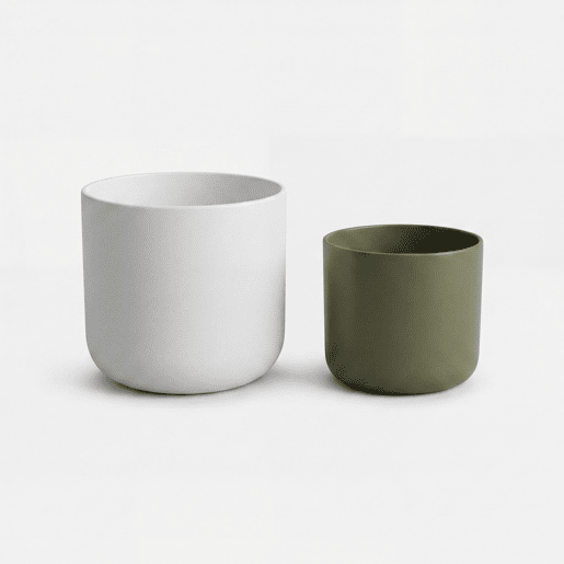Vaso LISO 12,4cm cores sortidas branco e verde