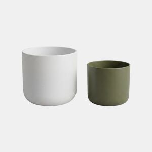 Vaso LISO 12,4cm cores sortidas branco e verde