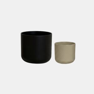 Vaso LISO 12,4cm cores sortidas preto e cinzento