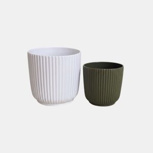 Vaso RAYAS 12,4cm cores sortidas branco e verde