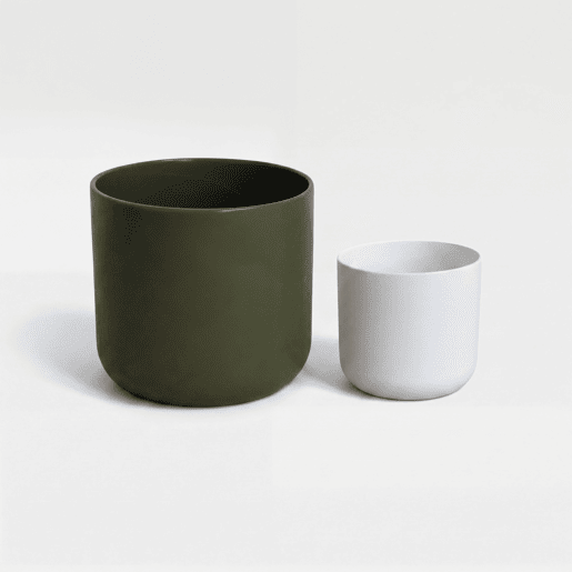 Vaso LISO 18cm cores sortidas branco e verde