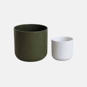 Vaso LISO 18cm cores sortidas branco e verde