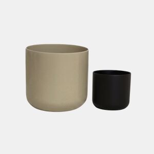 Vaso LISO 18cm cores sortidas preto e cinzento