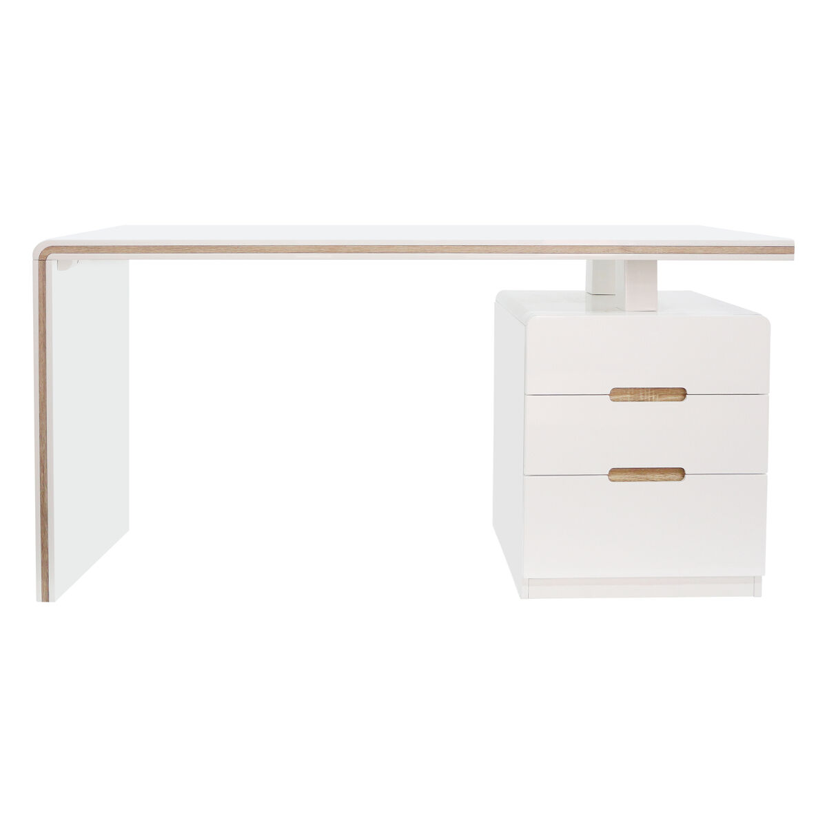 Mesa escritorio BISKIT color blanco 3 cajones